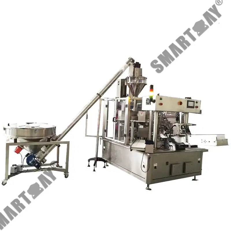 אַכט-סטאַנציע ראָטאַרי פּרעפאָרמד זעקל פּאַקקאַגינג מאַשין מיט שרויף פידער פֿאַר קראָכמאַל מעל 1