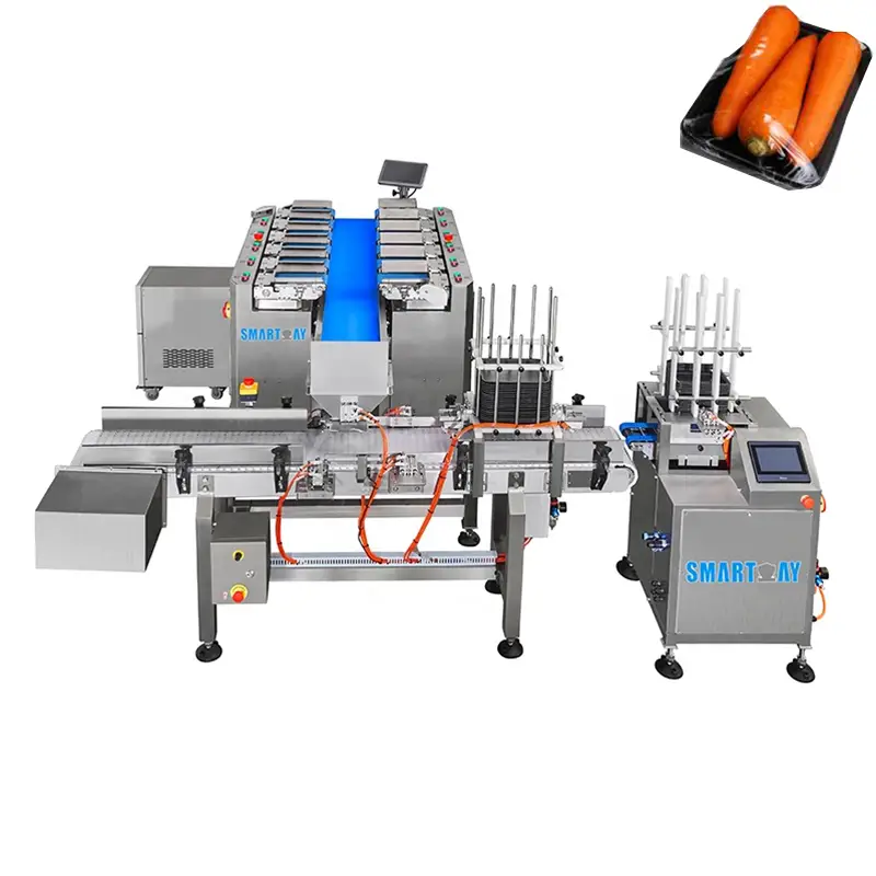 Héichgeschwindegkeetsgewicht Fëllungsdichtung Muert Plastikkëscht Verpackungsmaschinn Mais Verpackungsmaschinn fir Aubergine 1