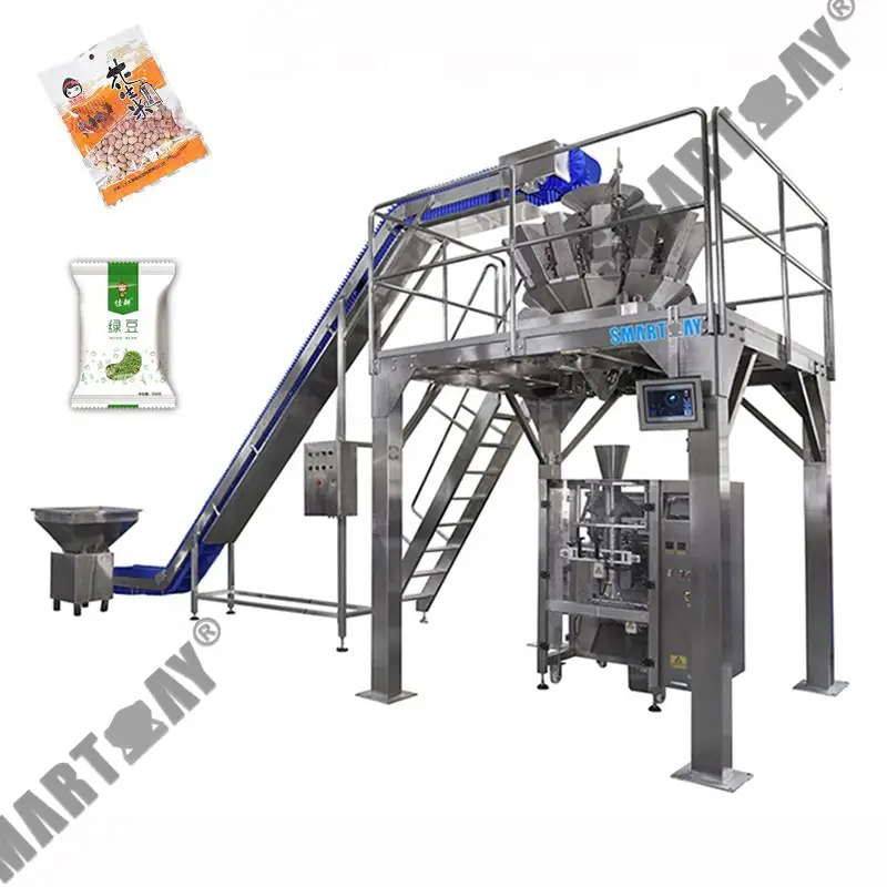 Fully Automatic weighing filling sealing peanut vertical packaging machine green bean VFFS packing machine for nuts 1