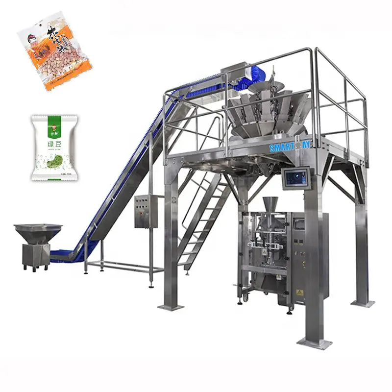 Fully Automatic weighing filling sealing peanut vertical packaging machine green bean VFFS packing machine for nuts 1