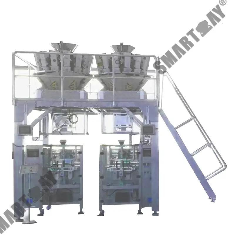 Mataas na mahusay na kambal na patayong linya ng packaging ng tsokolate bean double bagger na nagli-link ng bag packing machine 1