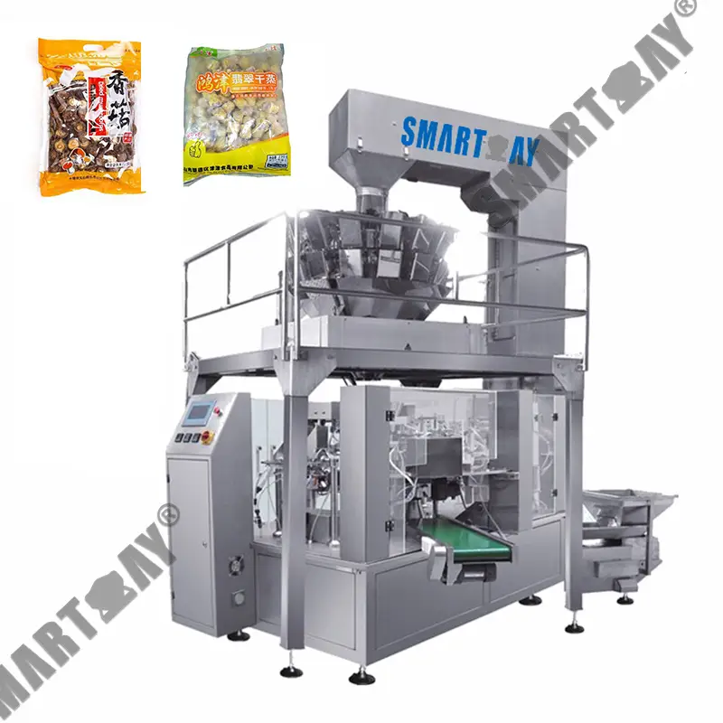 High efficiency weighing filling sealing roasted wheat rotary packaging machine dried mushroom packing machine for food 1