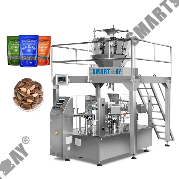 Ẹ̀kún ìwọ̀n MultiFunction títà àwọn irugbin ọkọ̀ ayọ́kẹ́lẹ́ zip lock bag pack machine packing machine pecan packing machine for porridges 1