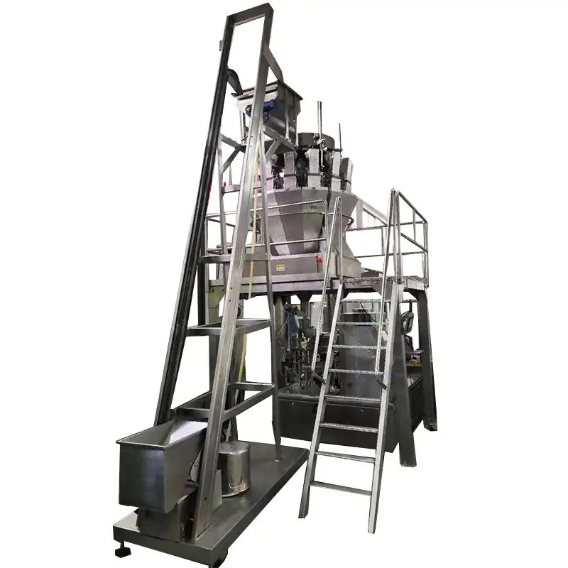 預製袋泡菜包裝機（適用於油性黏稠物料）- 帶螺旋送料器和多頭稱重裝置的填充機 1