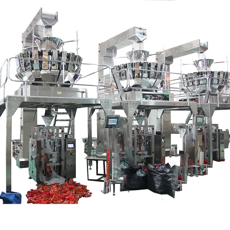 Vertical VFFS packaging machine with combination weigher for casual snacks seafood fruits vegetables 1