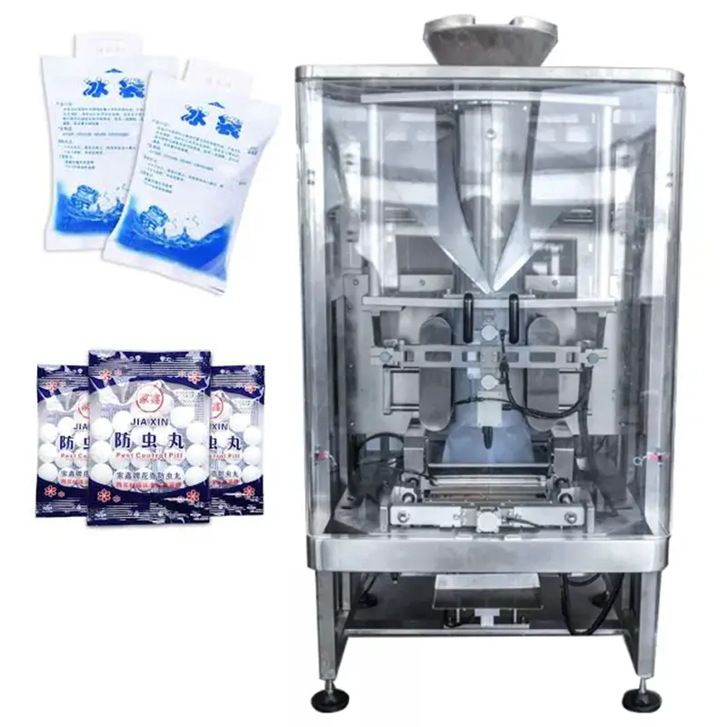 Mesin pengisi kemasan kapur barus es vertikal nganggo timbangan multi-kepala 1