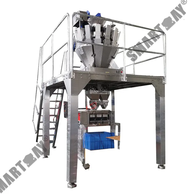 Semi-automatic tray packing machine nga adunay multi-head weigher para sa preskong prutas ug utanon 1