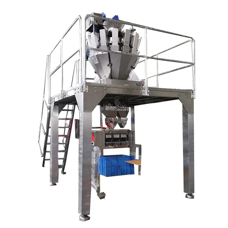 Semi-automatic tray packing machine with multi-head weigher for fresh fruits and vegetables 1