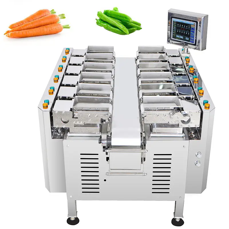 High precision pepper 12 head linear combination weighing machine carrot belt multihead weigher for fresh vegetable 1