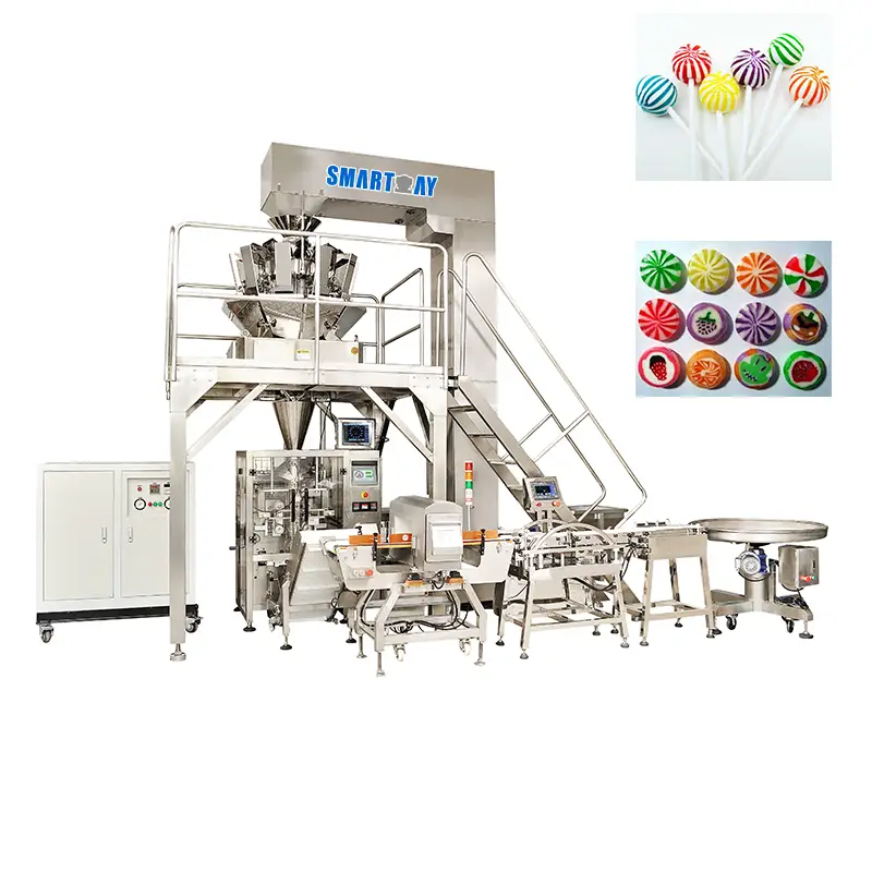 Macchina per il confezionamento di caramelle dure alla frutta, macchina per il confezionamento di riempimenti verticali, macchina per il confezionamento di pesatura, vendita e riempimento multifunzionale 1
