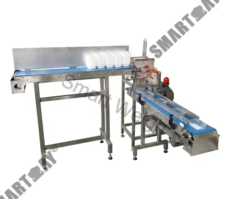 Automatische ontstapelmachine voor trays met vlees, groenten en fruit 1