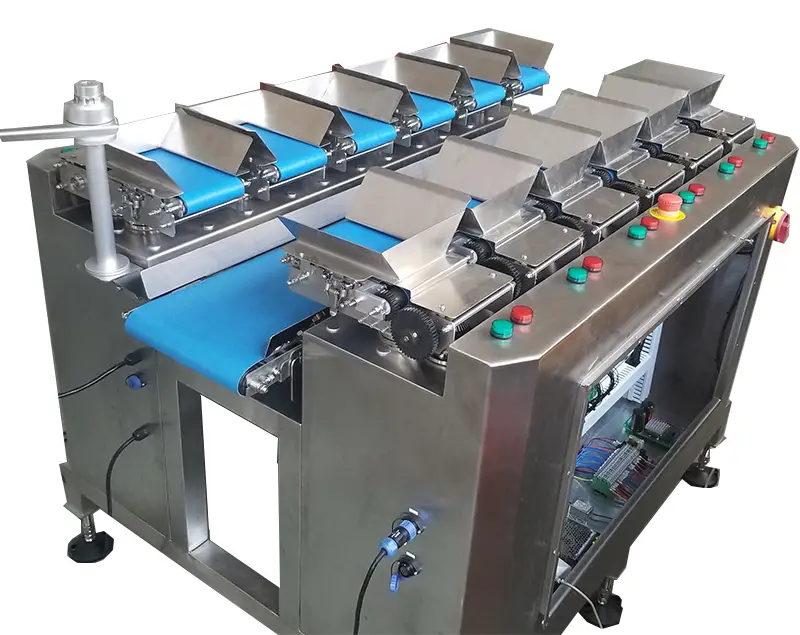 Timbangan kombinasi linier semi otomatis pabrikan harga mesin timbangan multihead sabuk lauk beku 1