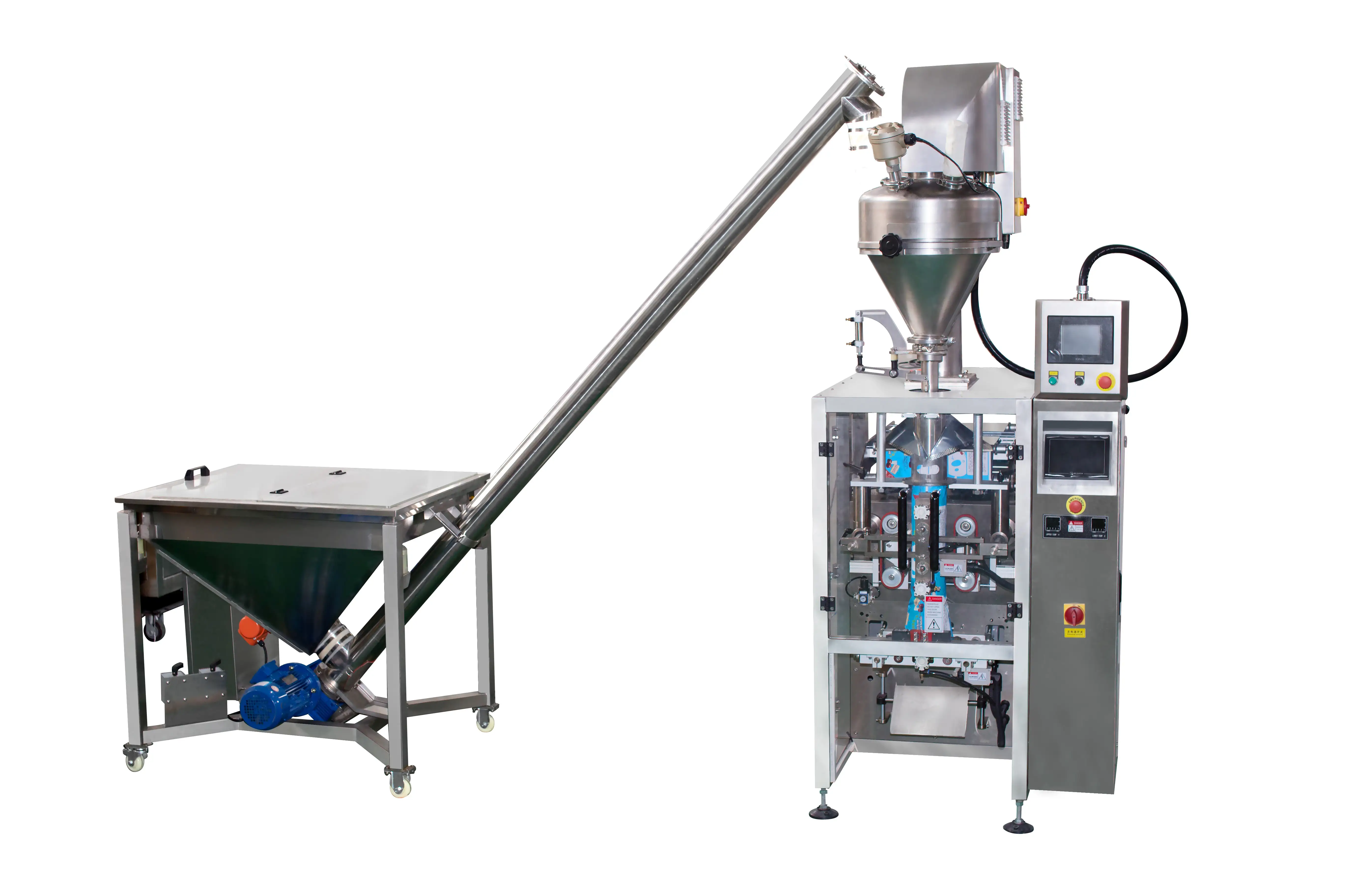 Vertical packaging line milk powder pouch bagging equipment sachet packing machine with screw conveyor 1