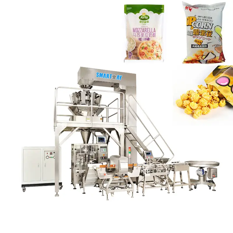 Vertikalna mašina za pakovanje kokica VFFS sa višeglavom vagom za grickalice 1