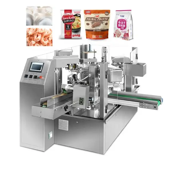 Ce Automatic frozen foods premade pouch packing machine quick-frozen dumplings packaging machine with combination weight 1