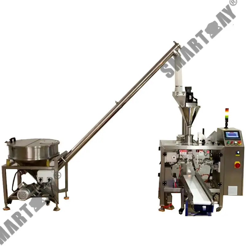 Single station premade pouch doypack pick-fill-seal packing machine nga adunay screw feeder para sa wheat flour powder 1