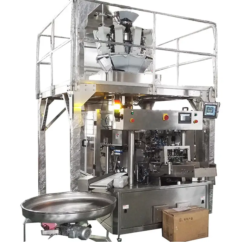 Mesin kemasan putar kantong sing wis digawe wolung stasiun kanthi layar tutul multibasa kanggo granul kopi 1