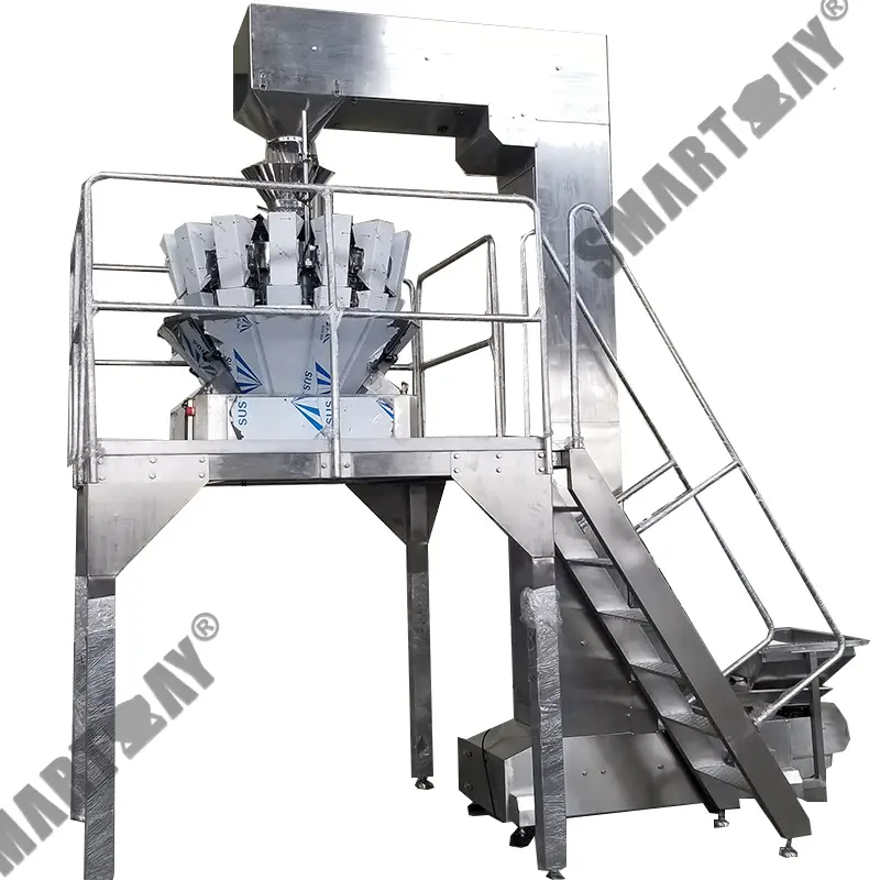 Semi-automatic multihead weigher granule weighing thiab chocolate packing tshuab nrog ob lub qhov hluav taws xob 1