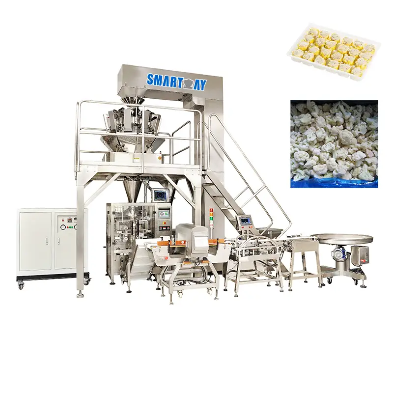 Automatic packing system filling vertical pounch packing machine frozen food packaging machine with multihead weigher 1