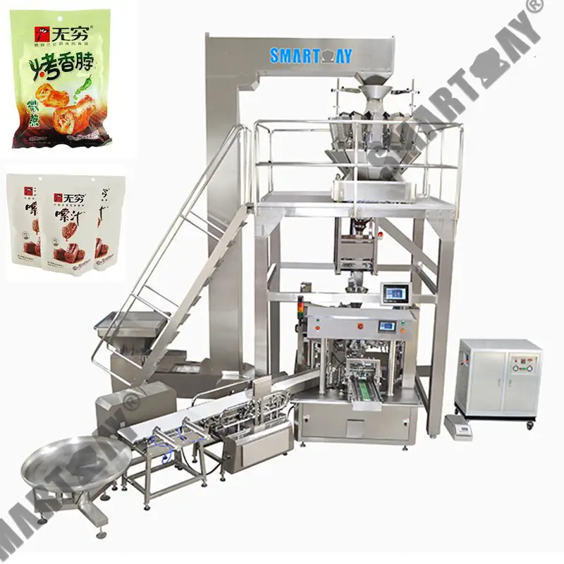 ഉയർന്ന കൃത്യതയുള്ള ചിക്കൻ ക്ലോ മുൻകൂട്ടി തയ്യാറാക്കിയ ബാഗ് പാക്കേജിംഗ് മെഷീൻ ഡക്ക് നെക്ക് ഡോയ്പാക്ക് പാക്കിംഗ് മെഷീൻ ബീഫ് ടെൻഡോൺ 1