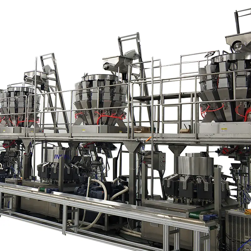 خط بسته بندی کیسه ای از پیش ساخته شده با خلاء چرخشی کیمچی با تغذیه پیچی برای مواد چسبنده 1