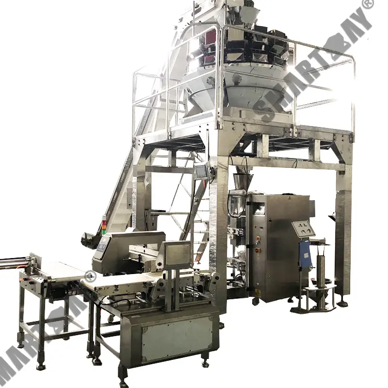 一次および二次包装顆粒用の自動ダックパームクロー小袋イン大袋包装機 1