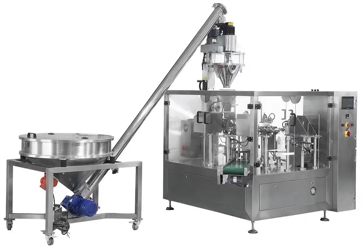 Rotary powder filling pouch doypack sealing starch packing machine 1
