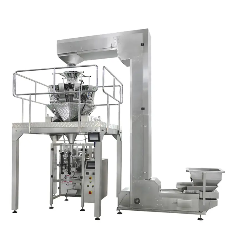 Mesin packing pilem vertikal otomatis pikeun kadaharan kembung, kacang mete, keripik kentang, sareng jajanan garing. 1