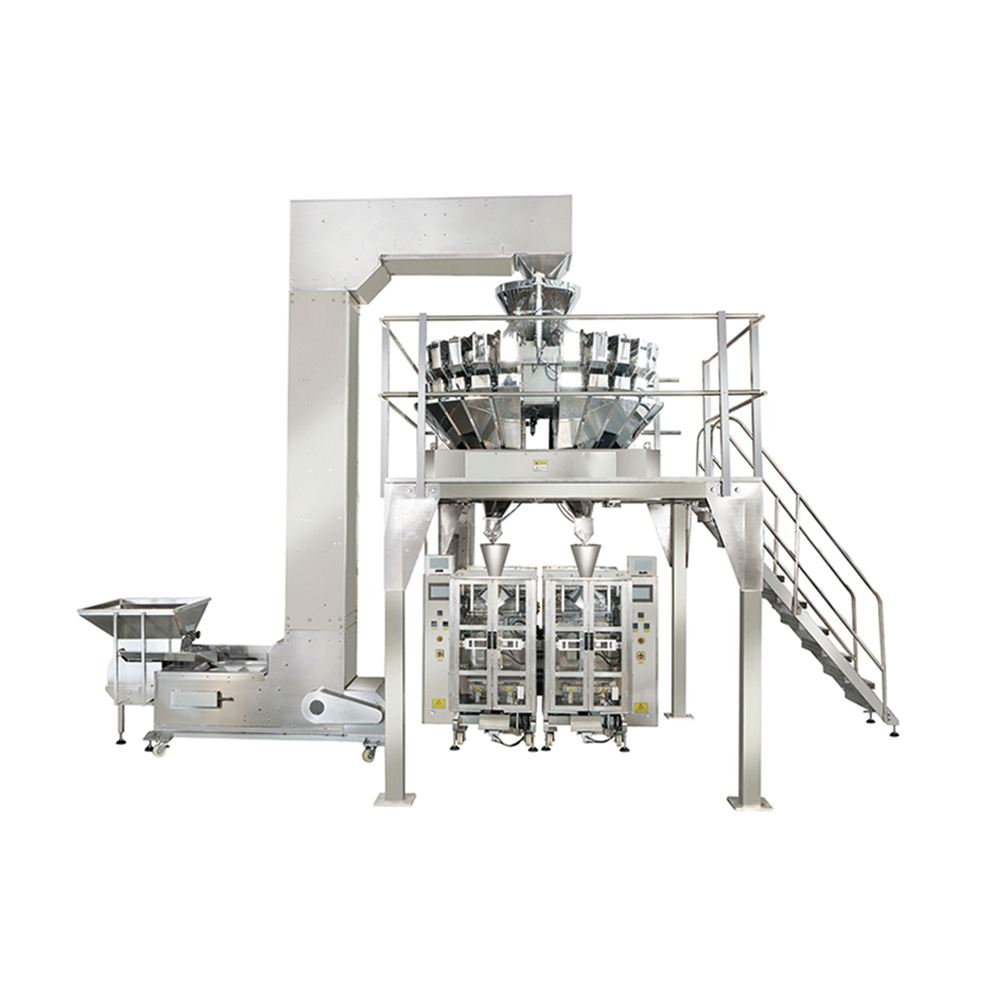 Mesin pengemasan kantong berdiri multifungsi kanggo ngisi panganan kembar vffs kurma massal 6