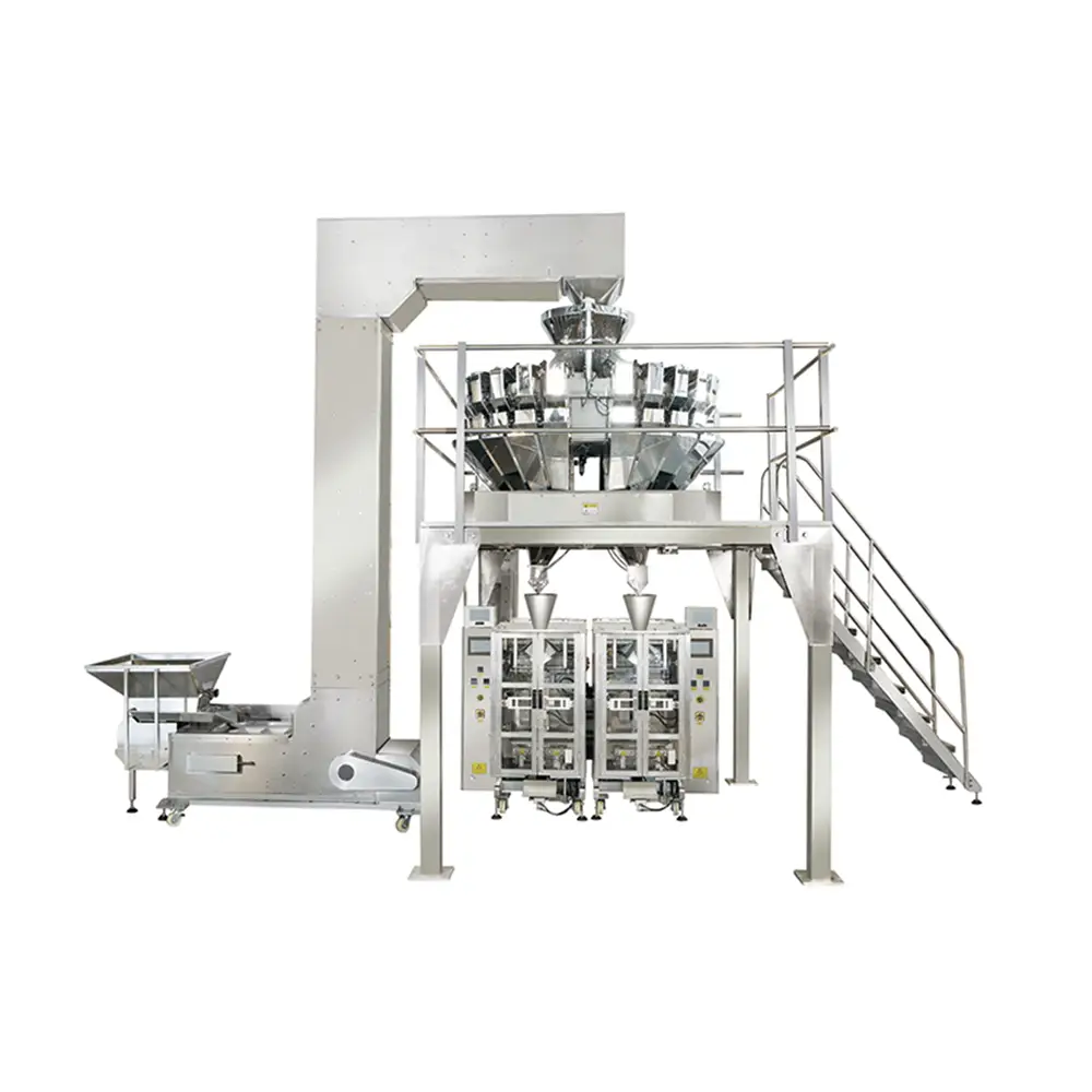 Mesin pengemasan kantong berdiri multifungsi kanggo ngisi panganan kembar vffs kurma massal 1