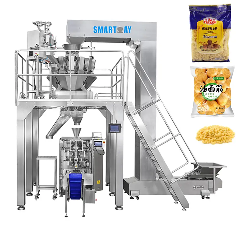 High accuracy filling sealing gluten vertical packing machine macaroni vffs packaging machine with multihead weigher 1