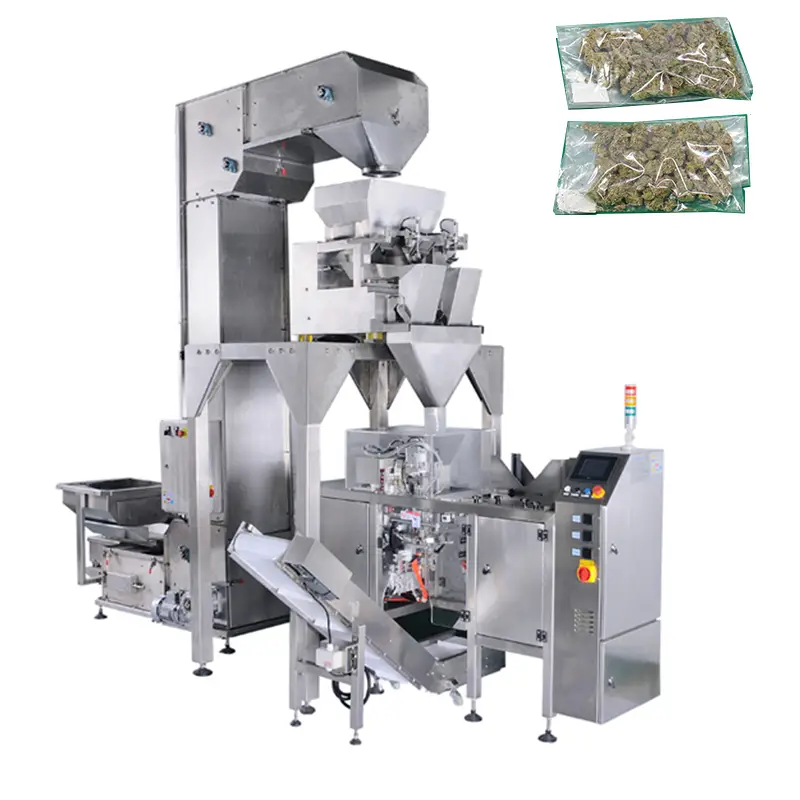 Mesin pengemas permen ganja otomatis nganggo timbangan multihead 1