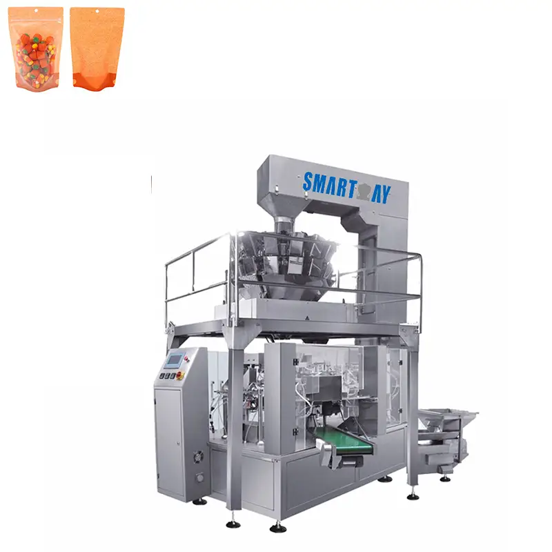 Grouss Volumen Buedem Gusset Sak Dichtungsmaschinn Stand-up Sak Fëllmaschinn Rotary Verpackungsmaschinn 1