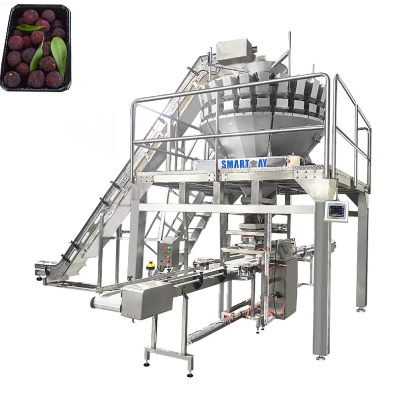 High precision weighing filling sealing bayberry tray packing machine cranberry packaging machine for black currant 1