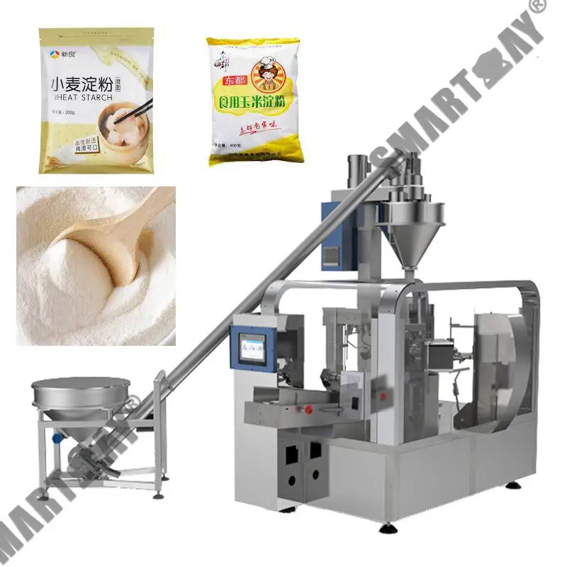 High precision filling sealing whole wheat flour packing machine corn starch packaging machine for premade pouch 1