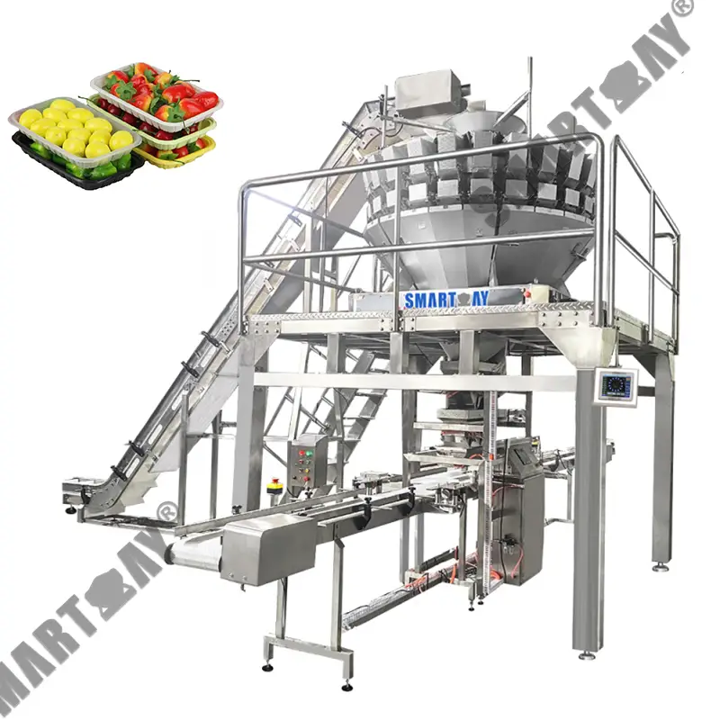 Шматфункцыянальная машына для ўзважвання, напаўнення і ўпакоўкі, шматгалоўная вага, вішнёвая і раскладная ўпакоўка, чарнічная ўпакоўка 1