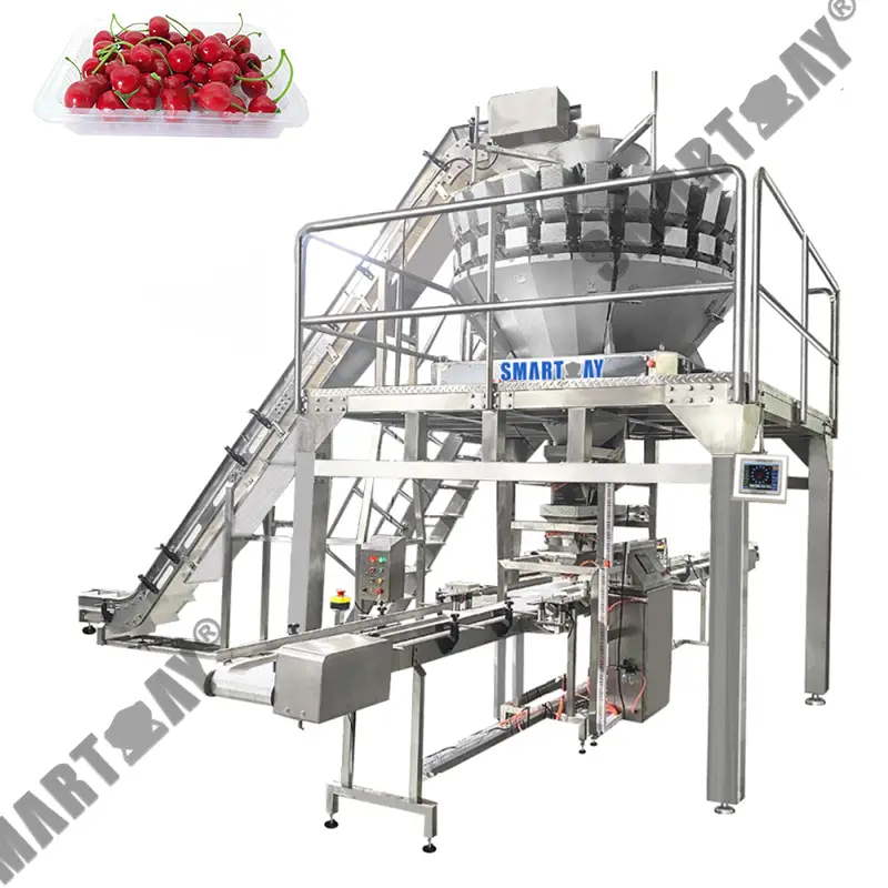 ម៉ាស៊ីនវេចខ្ចប់ប្រអប់ប្លាស្ទិកផ្លែមៀនដែលមានទម្ងន់ពេញលេញ ម៉ាស៊ីនវេចខ្ចប់ផ្លែឈើ kumquat សម្រាប់ផ្លែឈើ 1