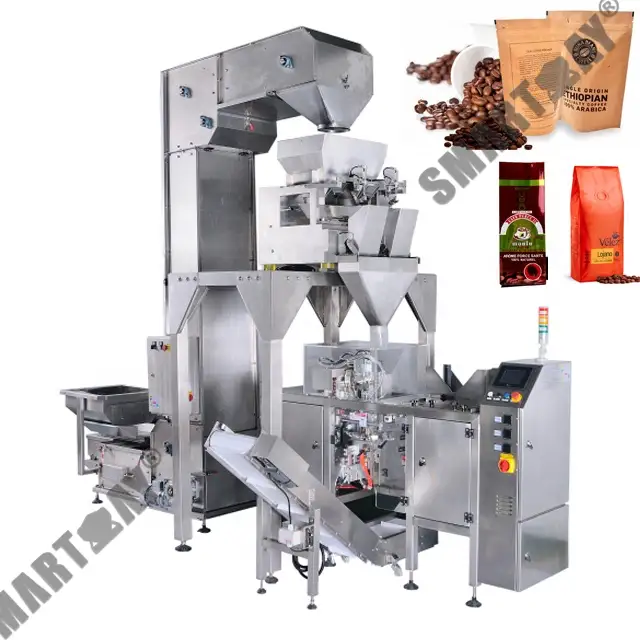 Auto filling coffee bean linear weigher packing system small particle packaging machine for premade bag 1