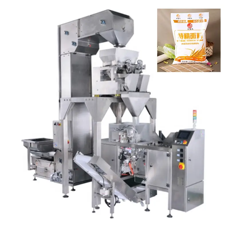 Héicheffizient Dichtungsstärke virgemaachte Sak Verpackungsmaschinn Pulververpackungsmaschinn mat Multihead linearer Gewiicht 1