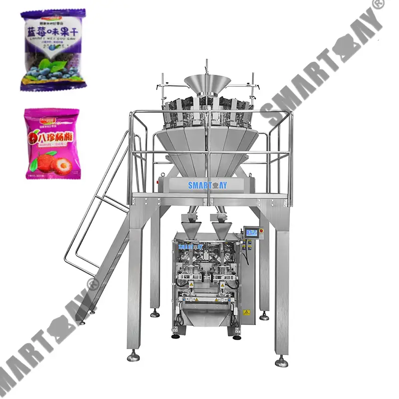 د لوړ سرعت وزن پلور ډکول vffs وچې میوې پلاستيکي کڅوړې بسته کولو ماشین د جنک فوډ لپاره د چپس بسته کولو ماشین 1