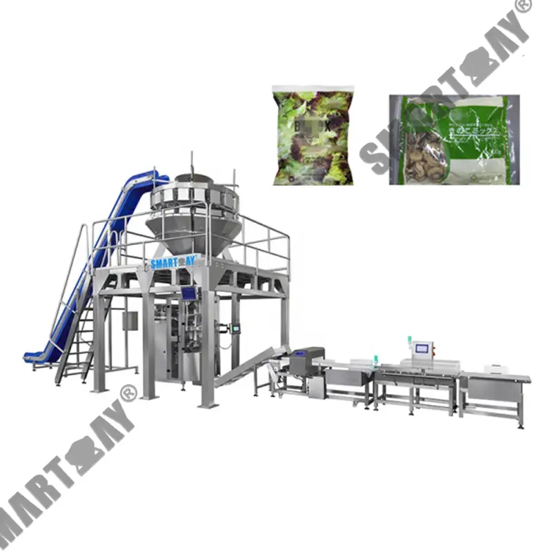 מולטיפונקציע וואָג סילינג פילונג אַוטאָ ווערטיקאַל גרין וועדזשטאַבאַלז פּאַקינג מאַשין סעלערי פּעקל מאַשין פֿאַר לענטילס 1