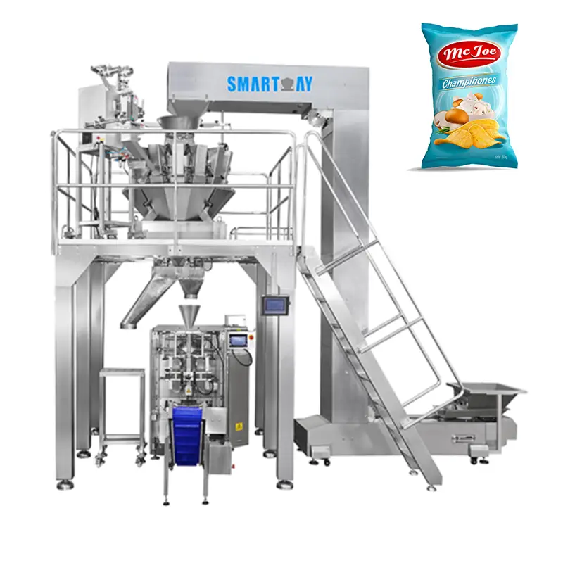 Automatic packing line weighing VFFS potato chips packing machine French fries packaging machine for prawn crackers 1