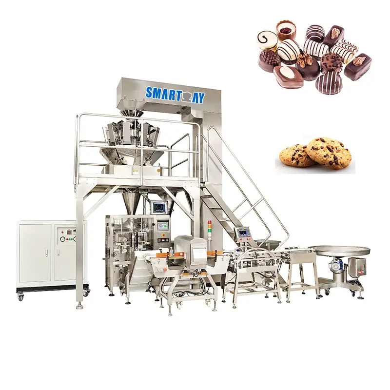 Fabrika Prezo pezanta aŭtomata biskvita pakmaŝino ĉokolada vertikala pakmaŝino por manĝetoj 1