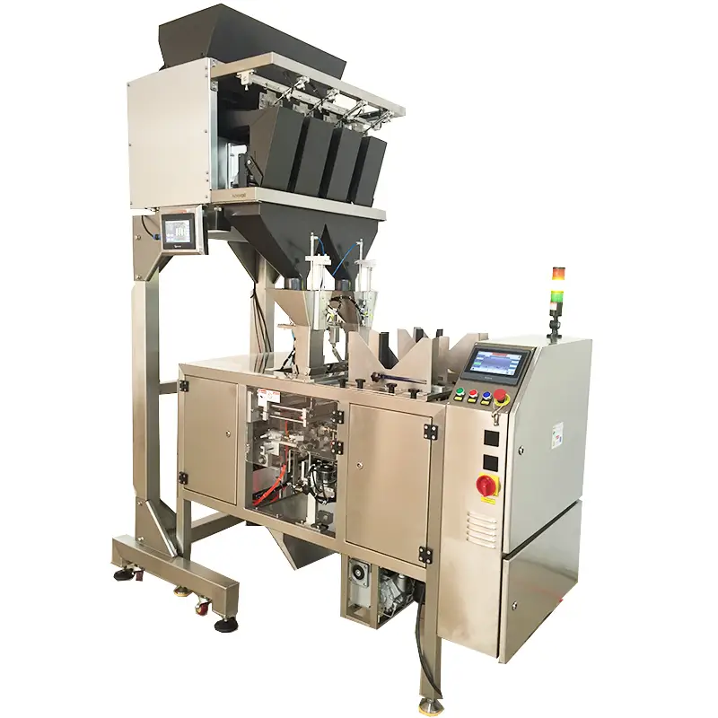 四頭線性稱重雙工位多通道可可粉預製袋包裝機 1
