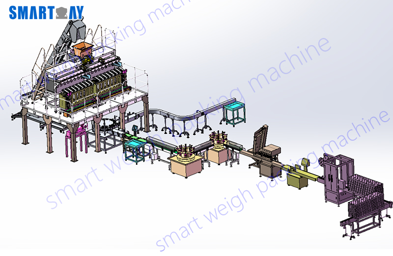 Automatic weighing Korean Kimchi pickle bottle packing line 5