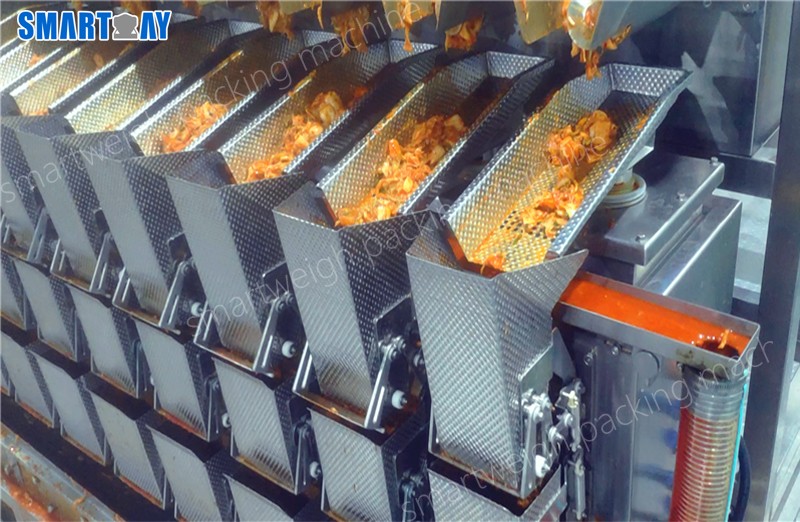 Automatic weighing Korean Kimchi pickle bottle packing line 7