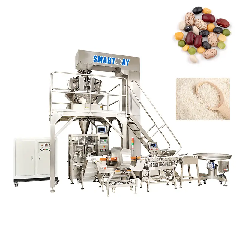 Fabriksprisposepåfyldningsmaskine Vertikal rispakkemaskine bønnerpakkemaskine til fuldkorn 1