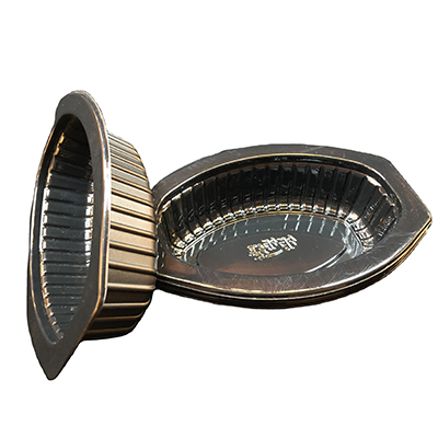 How to pack sticky sprinkled radish into plastic tray bowl? 7