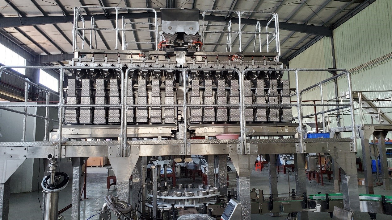 How can kimchi be automatically weighed and filled into bottles? 2