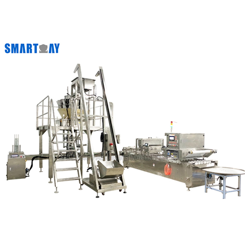 How can the weighing and tray packing of fast food be resolved? 1